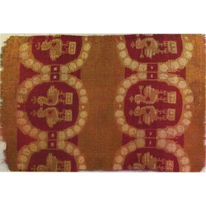 Tang Dynasty Brocade Confronting Birds Motif 8th Century Textile Print Postcard